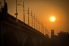 WARSAW_012, warsaw, city, vistula river, bridge, poniatowskiego, sun, sunrise, clouds, water, archit