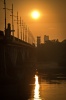 WARSAW_013, warsaw, city, vistula river, bridge, poniatowskiego, sun, sunrise, clouds, water, archit