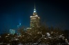 WARSAW_102, warsaw, city, street, palace of culture, night, lights, winter, snow, alleys of jerusale