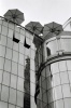 VIENA 0002, vienna, architecture, elevation, wall, window, umbrellas, light-shadow, black white, B&W