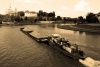 VISTULA 0001A, vistula, barge, embankments, krakow, sepia, photography, architecture,
