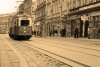 ZWIERZYNIECKA_0001A, street zwierzyniecka, tram, 2, krakow old town, photography, sepia, vehicle,